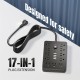 1 Piece 17-in-1 Surge Protected Power Strip With 11 AC Outlets, 4 USB And 2 Type-C Ports. Wall Mountable Desktop Charging Station. US Plug. Perfect For Home, Office And Travel. Available In 5ft Or 10ft Cord Length.