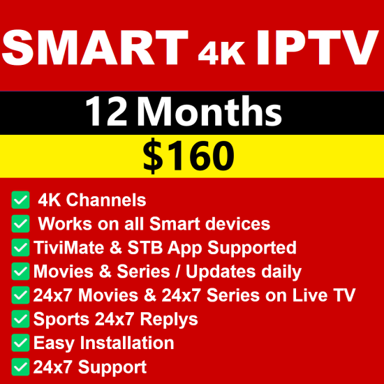 Smart 4K IPTV 12 Months