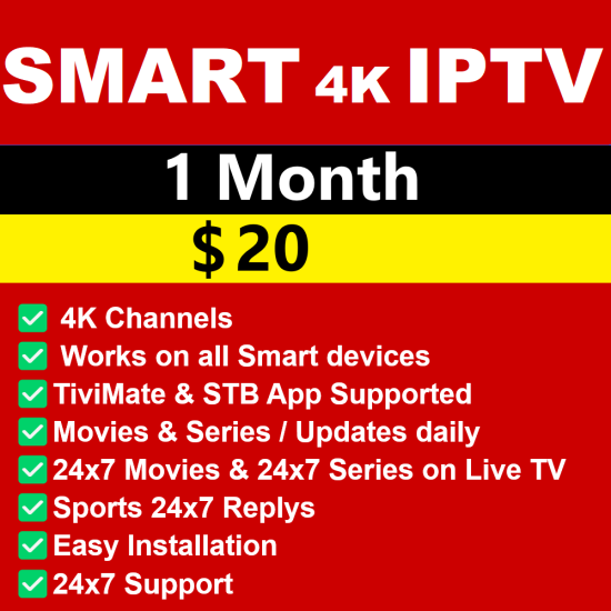 Smart 4K IPTV 1 Month