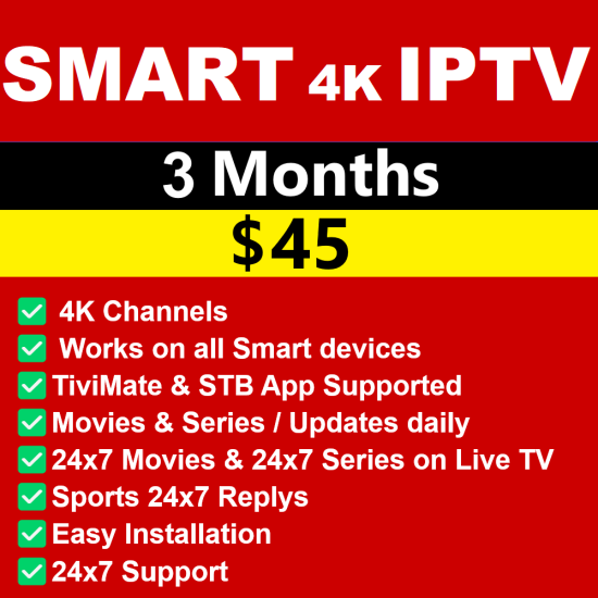 Smart 4K IPTV 3 Months