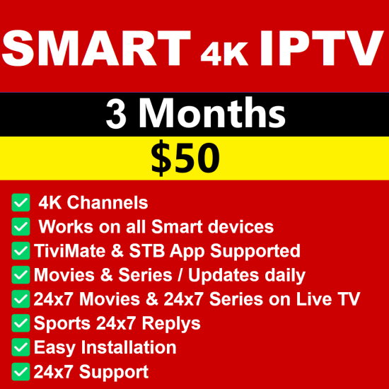 Smart 4K IPTV 3 Months