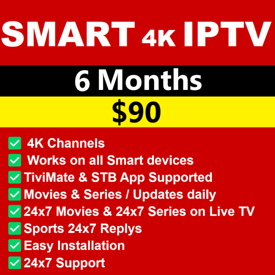 Smart 4K IPTV 6 Months