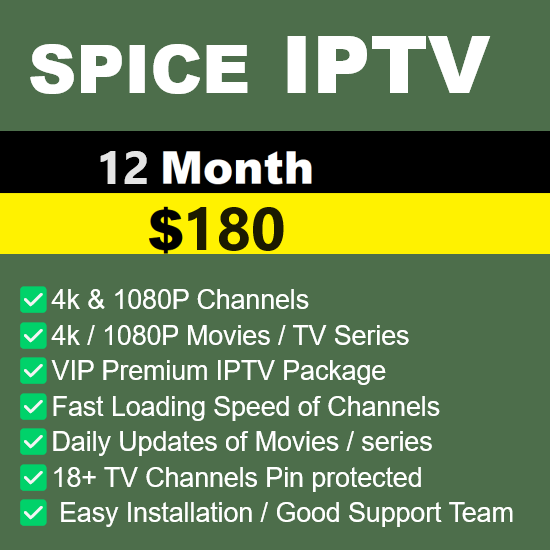 Spice IPTV 12 Months