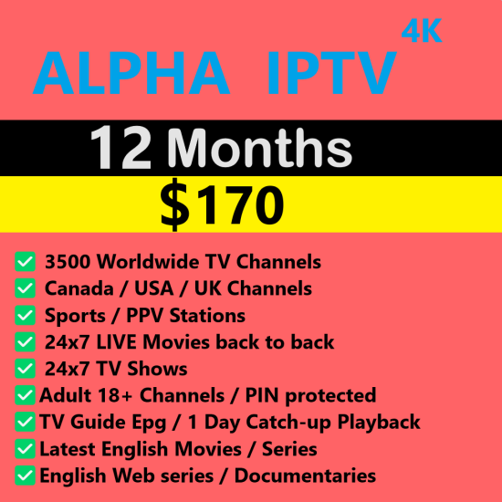 Alpha 4K IPTV 12 Months