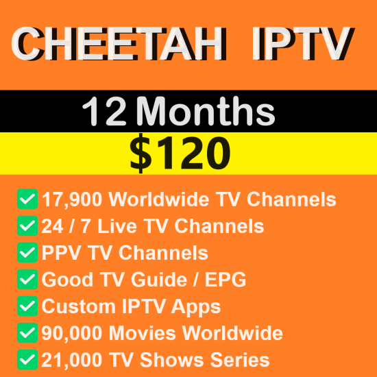 Cheetah IPTV 12 Months