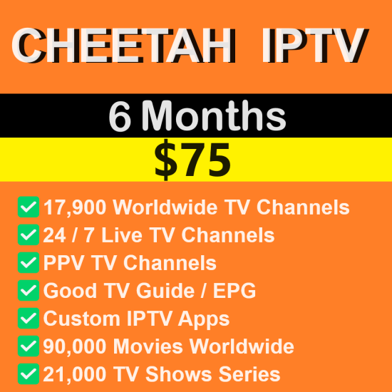 Cheetah IPTV 6 Months